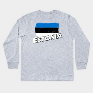 Estonia flag Kids Long Sleeve T-Shirt